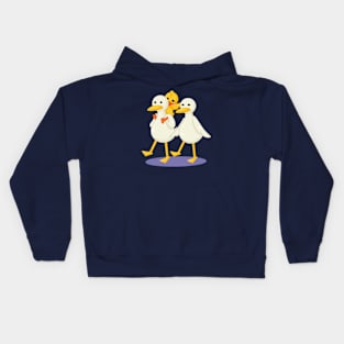 happy duck family Kids Hoodie